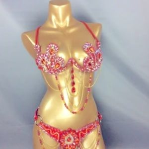 Carnival outfit 34 bra w/ adjustable matching waist belt (bottom not included).